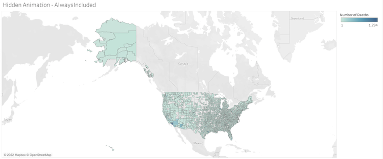 Animation of fatal encounters with police across the United States, highlighting previously hidden deaths